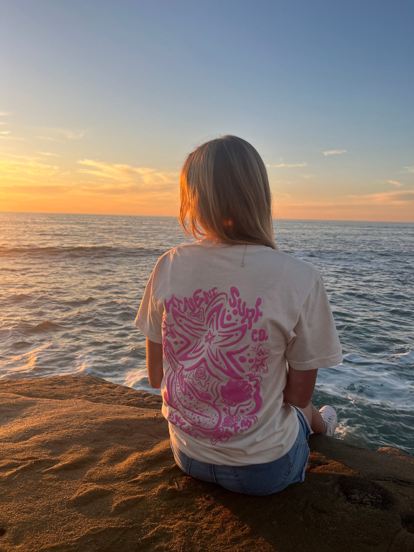 Cream Star Fish Tee